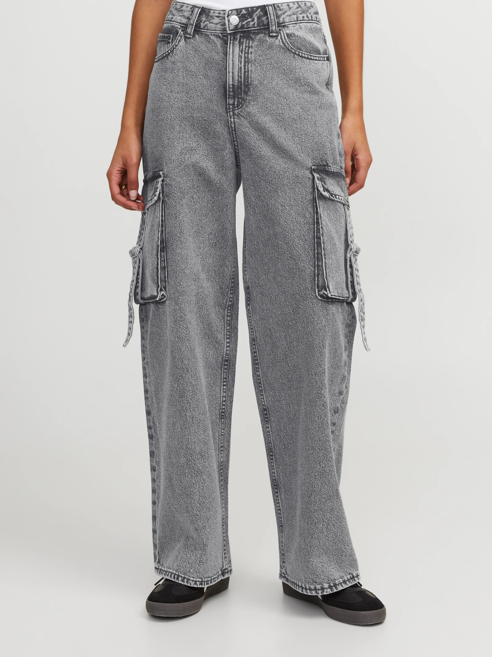 Jack & Jones Jjxx Jxiris Mini HW Cargo Skirt DNM - Gonna In Jeans Donna, Denim Lavato, 100% Cotone, Vestibilità Comoda E Morbida, Stile Casual